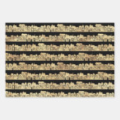 Black Gold Urban Trees Snow Inpakpapier Vel (Voorkant)