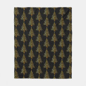 Black & Gold vakantiebomen Fleece Deken (Voorkant)