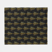 Black & Gold vakantiebomen Fleece Deken (Voorkant (Horizontaal))