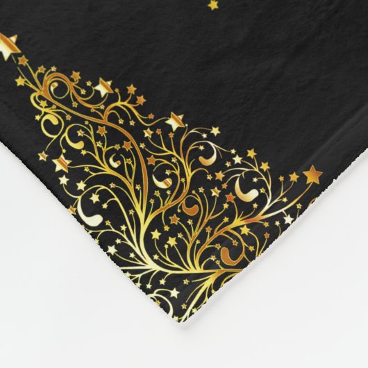 Black & Gold vakantiebomen Fleece Deken (Hoek)