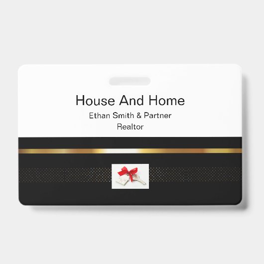 Black & Gold Vastgoed Marketing Introductie Badge (Voorzijde)