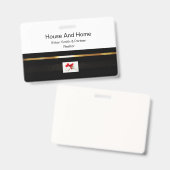 Black & Gold Vastgoed Marketing Introductie Badge (Voor- en achterkant)