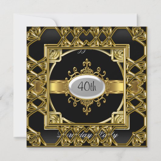 Black Gold verjaardagsfeestje uitnodiging Black Go (Voorkant)