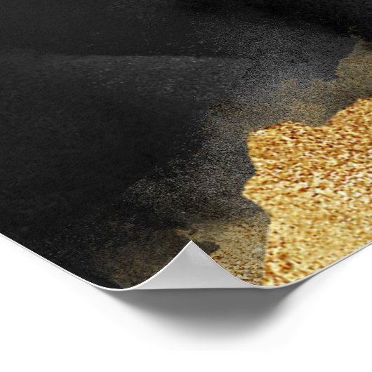 Black Gold verjaardagsfeestje welkom Poster (Hoek)