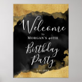 Black Gold verjaardagsfeestje welkom Poster (Voorkant)