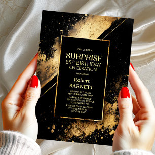 Black & Gold Verrassing 85ste Verjaardagsfeest Kaart
