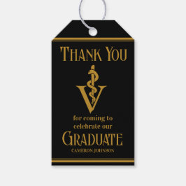 Black Gold Veterinaire School Afstudeerfeest Cadeaulabel