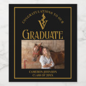 Black Gold Veterinaire School Afstudeerfeest Wijn Etiket (Enkel label)