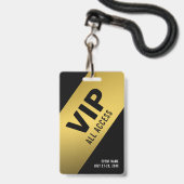Black Gold VIP All Access Pass Event ID-logo Badge (Voorkant met koord)