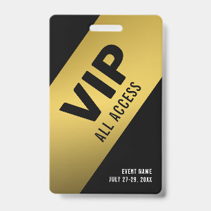 Black Gold VIP All Access Pass Event ID-logo Badge