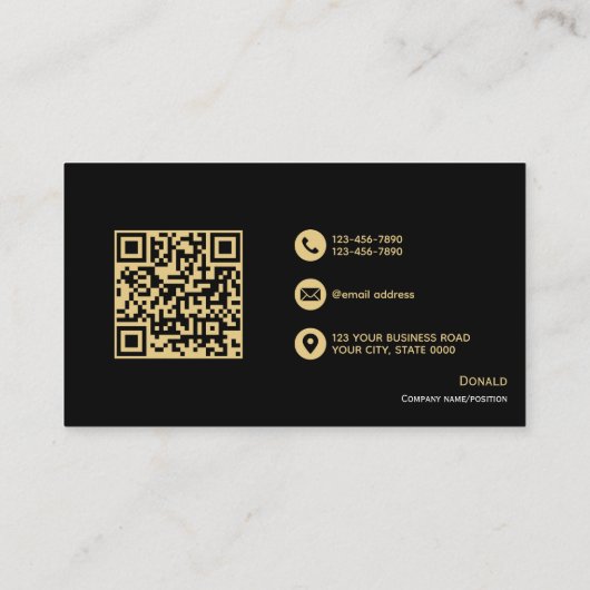 Black & Gold VIP-volledig  en professioneel Visitekaartje (Achterkant)