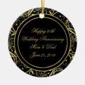 Black Gold Vlourish 50th Wedding Jubileum Keramisch Ornament (Voorkant)