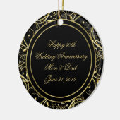 Black Gold Vlourish 50th Wedding Jubileum Keramisch Ornament (Links)