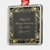 Black Gold Vlourish 50th Wedding Jubileum Metalen Ornament (Links)