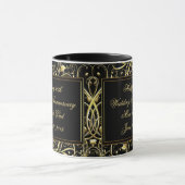 Black Gold Vlourish 50th Wedding Jubileum Mok (Midden)