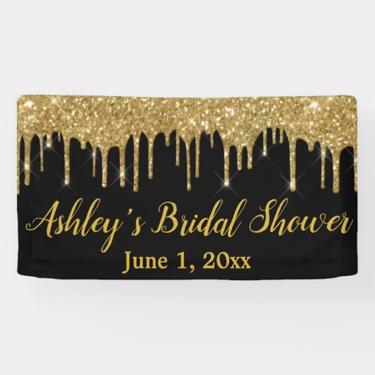 Black Gold Vrijgezellenfeest Backdrop Photo Booth  Spandoek (Horizontaal)