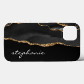 Black Gold Waterverf Agate - Aangepast Case-Mate iPhone Case (Achterkant (horizontaal))