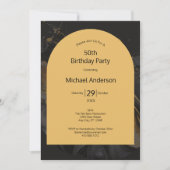 Black Gold Waterverf Arch 50e verjaardag voor hem Kaart (Voorkant)