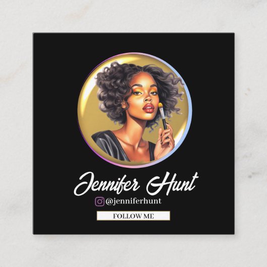 Black&Gold waterverf Instagram Visitekaartje (Voorkant)