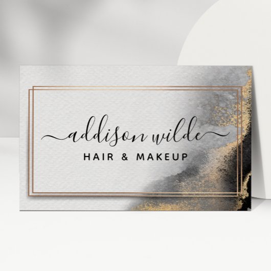 Black Gold Waterverf Moderne grafische kaart Abstr Visitekaartje