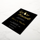 Black & Gold “We Are Married” Foil Wedding Invitat Folie Uitnodiging (Gedraaid)