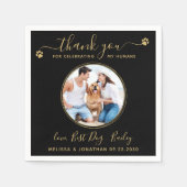 Black Gold Weddenschap Hartelijk dank Aangepaste f Servet (Voorkant)