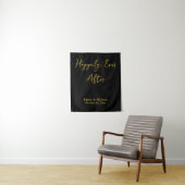 Black & Gold Wedding Banner Personalized Reception Wandkleed (In situ)