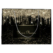 Black Gold Wedding Bridal naam VIP Glitter Drivers Groot Cadeauzakje (Achterkant)