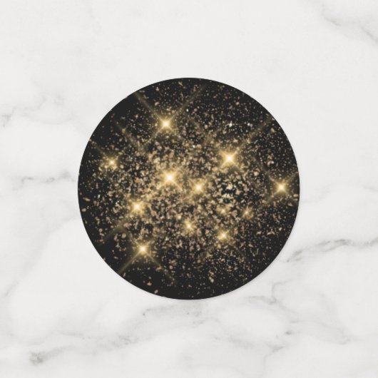 Black Gold Wedding Confetti (Kleine voorkant)