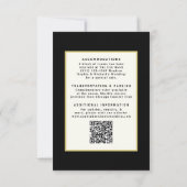 Black Gold Wedding Detail Sjabloon QR-code Kaart (Achterkant)