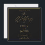 Black Gold Wedding Modern Typography Invitation Kaart<br><div class="desc">De Folie van de Buurlende of de Zomer van de Drijfdag van de Brijddag van de Zwarte en Gold Faux - omvat mooie en elegante manuscripttypografie met een moderne eenvoudige en klassieke kleur voor de speciale viering van de Dag van de Wedding.</div>