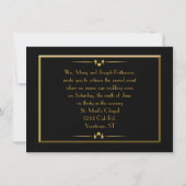 Black & Gold Wedding Vow Renewal Kaart (Achterkant)