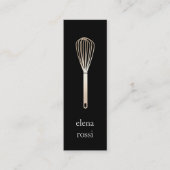 Black & Gold Whisk-Logo | Chef Catering Bakery Mini Visitekaartje (Voorkant)