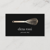 Black & Gold Whisk-Logo | Chef Catering Bakery Visitekaartje (Voorkant)