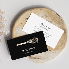 Black & Gold Whisk-Logo | Chef Catering Bakery Visitekaartje