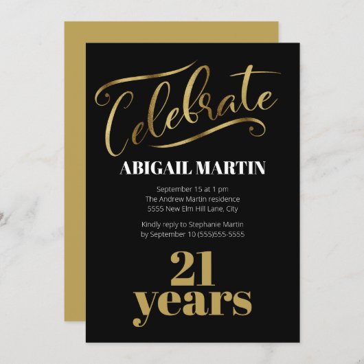 Black Gold White, 21e verjaardag Kaart (Voorkant / Achterkant)
