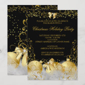 Black Gold White Bauble-kerstfeestdag Kaart (Voorkant / Achterkant)