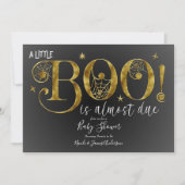 Black Gold White BOO Elegant Baby shower Kaart (Voorkant)