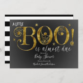 Black Gold White BOO Elegant Baby shower Kaart (Voorkant / Achterkant)
