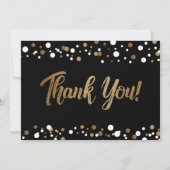 Black Gold White Confetti Afstuderen bedankt (Voorkant)