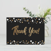 Black Gold White Confetti Afstuderen bedankt (Staand voorkant)