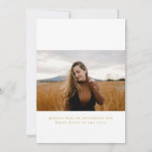 Black Gold White Confetti Photo Graduparty I Kaart (Achterkant)