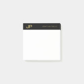 Black Gold White Elegant Simple Template Monogram Post-it® Notes (Voorkant)