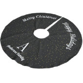 Black Gold White Familie naam kerstboomrok Kerstboom Rok (Gekanteld)