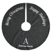 Black Gold White Familie naam kerstboomrok Kerstboom Rok (Voorkant)