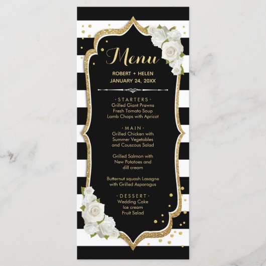 Black Gold White-menukaart Programmakaart (Voorkant)