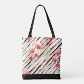 *~* Black Gold White Poppy Pattern Tote Bag (Achterkant)