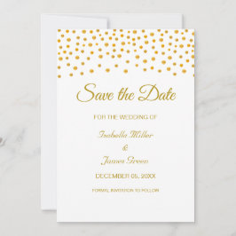 Black Gold White Wedding Save the Date Invitation Kaart