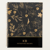 Black Gold Wildflowers floral bloom 2026  planner (Voorkant)