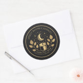 Black & Gold Witchy Apothecary Kaarsetiketten Ronde Sticker (Envelop)